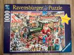 Ravensburger kerst puzzel 1000 stukjes Kersttrein, Hobby en Vrije tijd, Ophalen of Verzenden, 500 t/m 1500 stukjes, Zo goed als nieuw