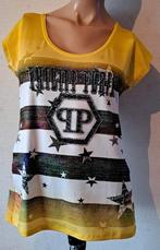 Philipp Plein dames T-shirt maat M, Maat 38/40 (M), Geel, Ophalen of Verzenden, Zo goed als nieuw