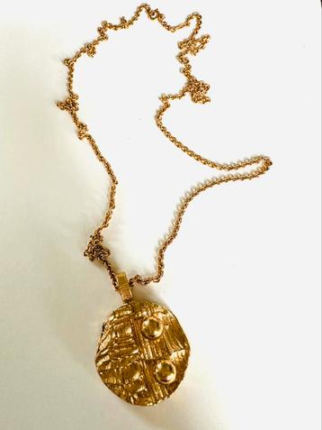 Vintage Fins design vergulde brutalist ketting/hanger beschikbaar voor biedingen