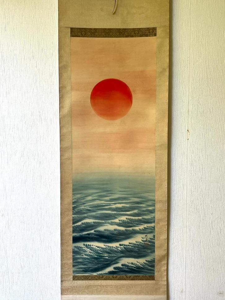 Japanse hangrol (kakejiku) met schildering van Otake Chikuha, Antiek en Kunst, Kunst | Niet-Westerse kunst, Ophalen of Verzenden