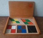 Vintage houten mozaïek kistje leermiddel, Ophalen of Verzenden, Zo goed als nieuw
