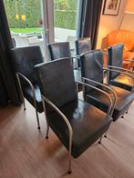 Eetkamerstoelen blauw leer met relaxfunctie De Toekomst, Huis en Inrichting, Stoelen, Ophalen, Gebruikt, Blauw, Leer