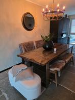 Rofra Eettafel met Bank en Houten Bankje, Ophalen, Gebruikt, 200 cm of meer, 50 tot 100 cm
