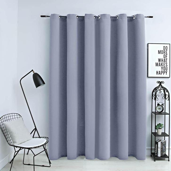 Gordijn verduisterend met metalen ringen 290x245 cm €50, Huis en Inrichting, Stoffering | Gordijnen en Lamellen, Nieuw, 200 cm of meer