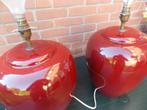 2x grote lampvoet steen donkerrood, zware kwaliteit., Overige materialen, Ophalen of Verzenden, Zo goed als nieuw, Minder dan 100 cm