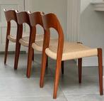 4x Otto Møller 71 Design Eetkamerstoelen, Ophalen, Deense Design, Bruin, Zo goed als nieuw
