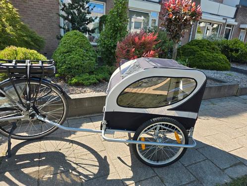 Fietskar hondenkar opvouwbaar  grijs zwart max 50 kg, Fietsen en Brommers, Fietsaccessoires | Aanhangers en Karren, Zo goed als nieuw