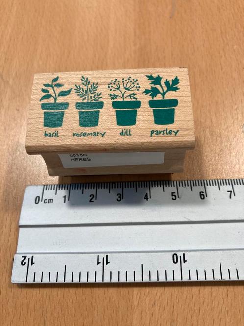 All night media stempel herbs, Hobby en Vrije tijd, Stempelen, Zo goed als nieuw, Houten stempel, Ophalen of Verzenden