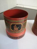 PRACHTIGE BURMASE BETEL GELAKTE DOOS 11X7 CM ANTIEK TOPSTAAT, Ophalen of Verzenden
