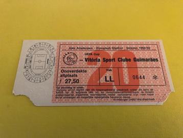⚽ Ticket Uefa-Cup Ajax - Vitoria Guimares 1992/1993 ⚽ beschikbaar voor biedingen