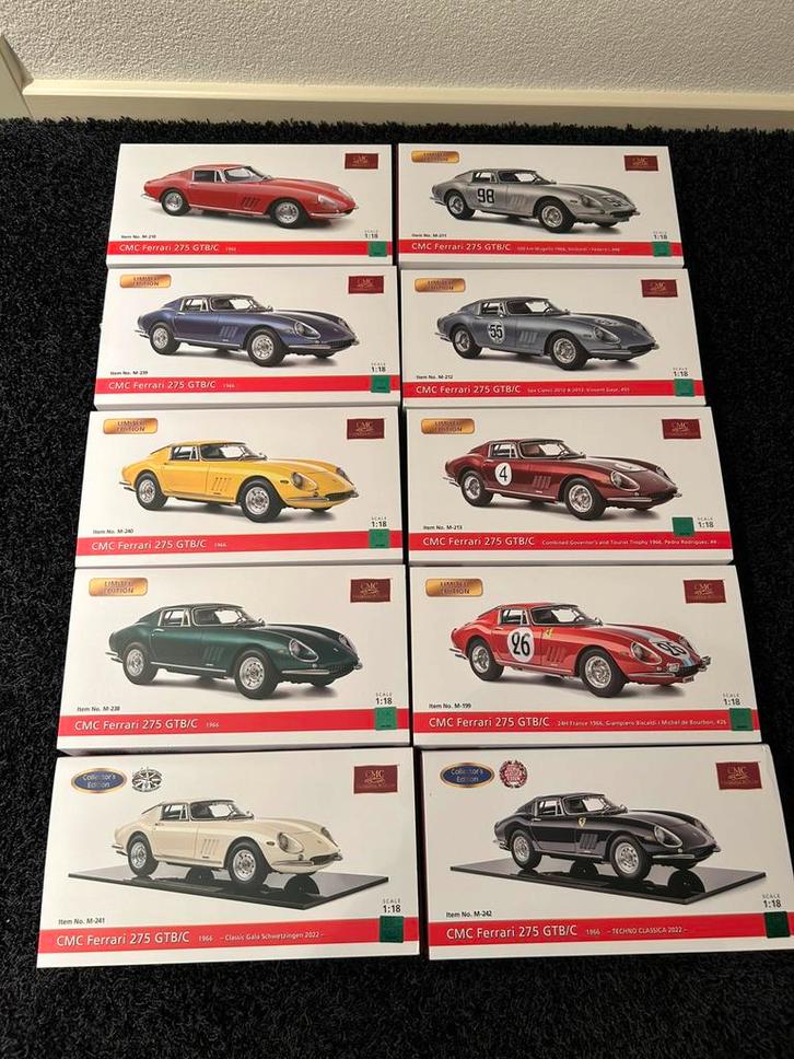 Complete set ferrari 275 gtb/c 1:18 CMC, Hobby en Vrije tijd, Modelauto's | 1:18, Zo goed als nieuw, Overige merken, Ophalen