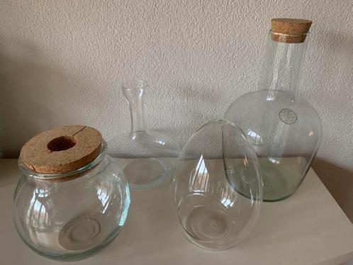 Diverse planten terrariums incl gereedschap, Tuin en Terras, Bloempotten, Gebruikt, Overige materialen, Minder dan 25 cm, Rond
