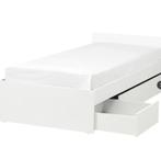 IKEA VIHALS Bed Frame with Storage – 90x200 cm (White), Huis en Inrichting, Slaapkamer | Bedden, Ophalen, 90 cm, Eenpersoons, Wit