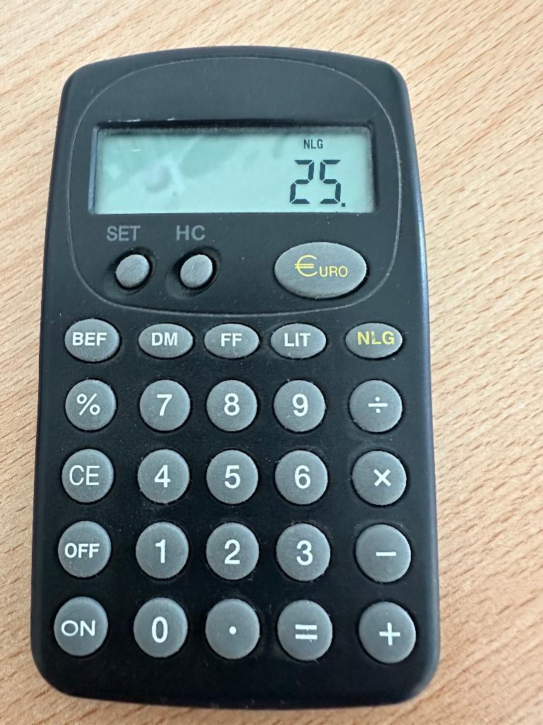 Vintage eurocalculator rekenmachine, Ophalen of Verzenden, Gebruikt