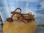handmade houten rotan harley davidson chopper 33 cm, Ophalen of Verzenden
