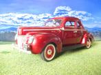 1:18 1940 Ford deLuxe Coupe - Motormax metallic-rood, Hobby en Vrije tijd, Modelauto's | 1:18, Ophalen of Verzenden, Gebruikt