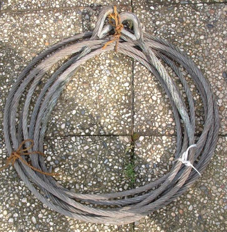 Staalkabel Hijskabel Staaldraad Kabel 16 mm 12 mm 10 mm, Doe-het-zelf en Verbouw, IJzerwaren en Bevestigingsmiddelen, Gebruikt