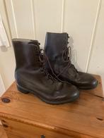 Stoere bruine dik leren leger boots / schoenen NL, maat 46 B, Verzamelen, Nederland, Landmacht, Kleding of Schoenen, Verzenden