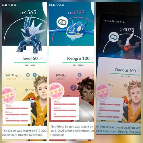3 x sterke Pokemon Go acc level 44, Hobby en Vrije tijd, Verzamelkaartspellen | Pokémon, Verzenden