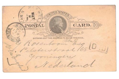 AMERIKA postkaart 3 mei 1893 Maxwell = Groningen., Postzegels en Munten, Postzegels | Amerika, Noord-Amerika, Ophalen of Verzenden