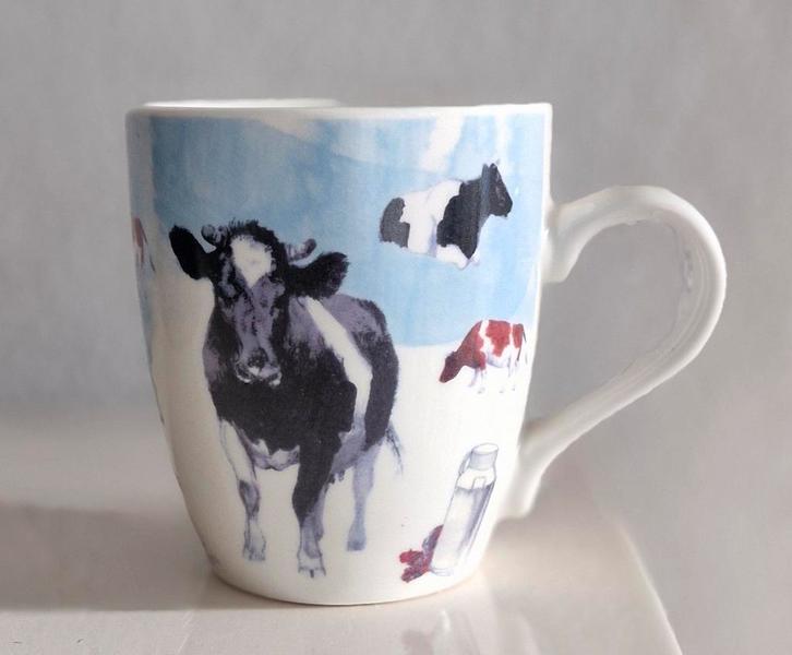 Beker Rien Poortvliet Koeien, Huis en Inrichting, Keuken | Servies, Zo goed als nieuw, Kop(pen) en/of Schotel(s), Overige stijlen