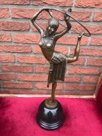 groot bronzen topbeeld, hoepeldanseres van Chiparus, Ophalen of Verzenden, Brons