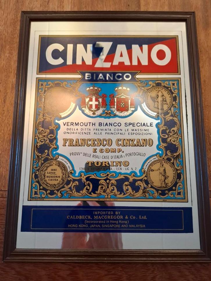 Cinzano spiegel, Verzamelen, Merken en Reclamevoorwerpen, Reclamebord, Ophalen of Verzenden