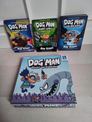 3 x Pilkey Dav : 3 Dogman boeken en Dogman spel beschikbaar voor biedingen
