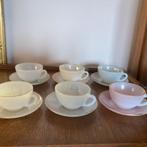 Vintage Arcopal Harlequin theekopjes en schotels, Huis en Inrichting, Keuken | Servies, Gebruikt, Ophalen of Verzenden, Glas, Overige stijlen
