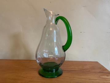 Waterkaraf Karaf Waterkan art deco 1930 groen Frans beschikbaar voor biedingen
