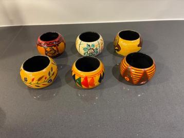 6 servetringen hout Aruba vintage beschikbaar voor biedingen