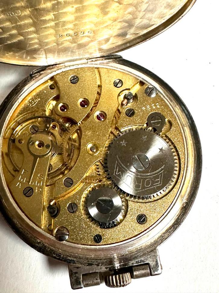 Zilveren Art Deco Zakhorloge Forum (1935), Antiek en Kunst, Antiek | Klokken, Ophalen of Verzenden