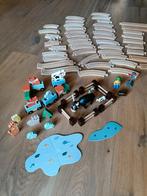 Houten Treinbaan met houten treintjes en dieren, Ophalen of Verzenden, Gebruikt, Jongen of Meisje