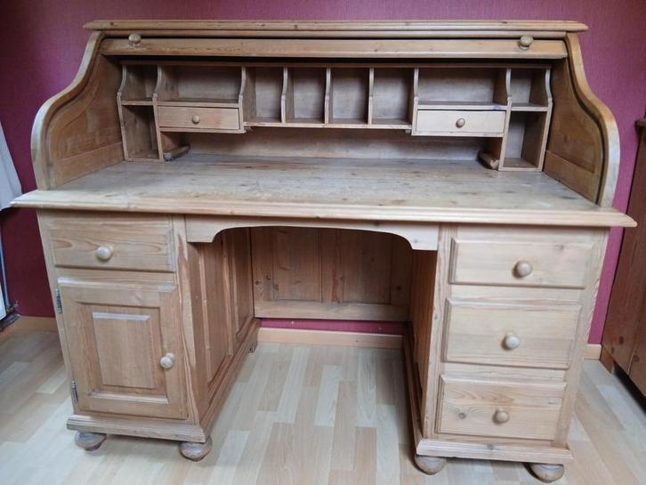 Grenen secretaire. Rolluik., Huis en Inrichting, Bureaus, Gebruikt, Ophalen