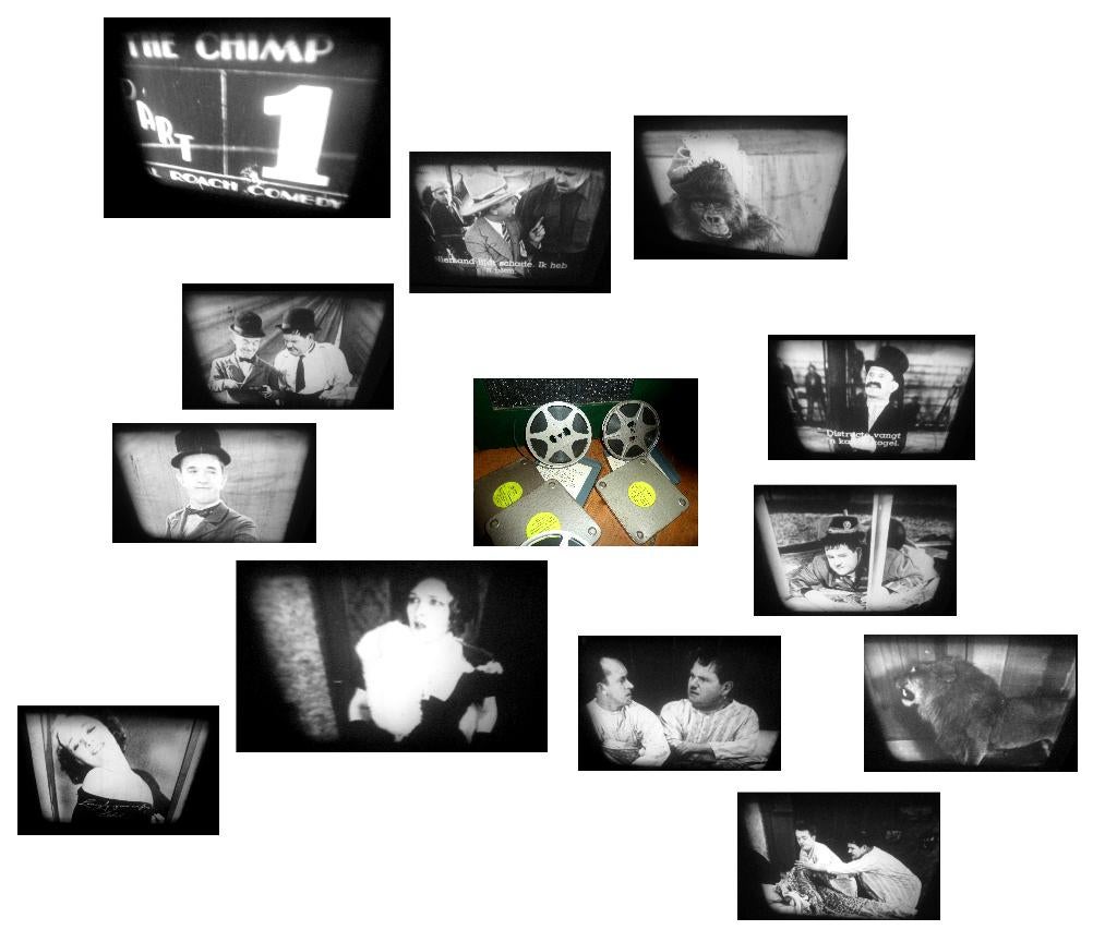 8mm film N8 Laurel & Hardy CHIMP silent zw w 3x60mtr 1932, Ophalen of Verzenden, 8mm film
