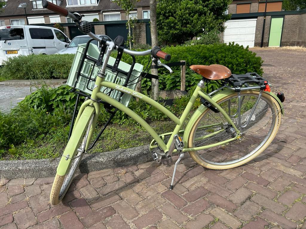 Johnny Loco Beach Cruiser Damesfiets - Lime Groen met Mandje, Fietsen en Brommers, Fietsen | Dames | Damesfietsen, Gebruikt, Overige merken