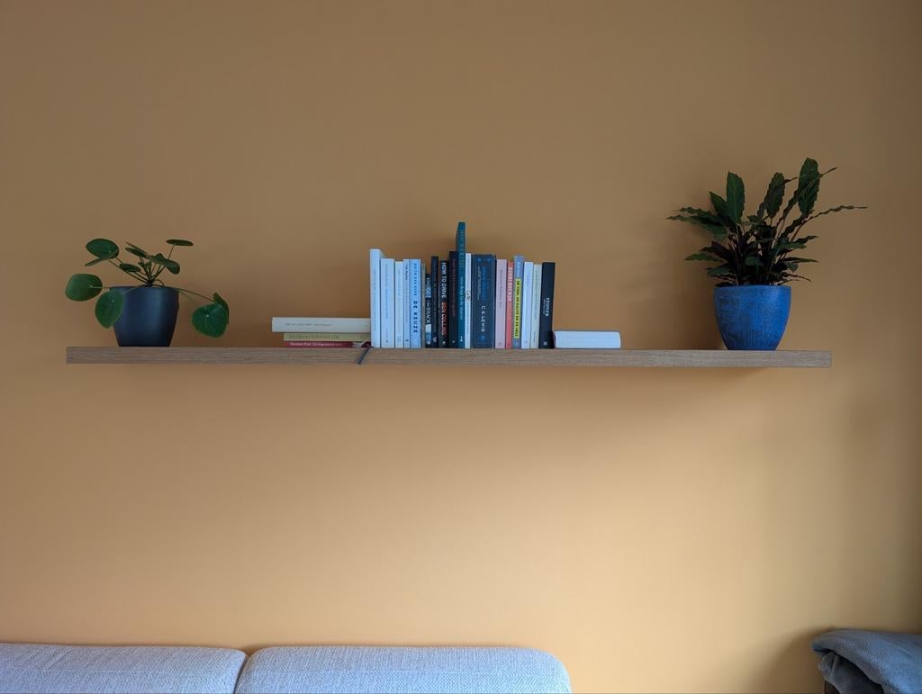 Massief eiken wandplank blinde plank 180 x 25 x 4 cm, Huis en Inrichting, Woonaccessoires | Wandplanken en Boekenplanken, Ophalen