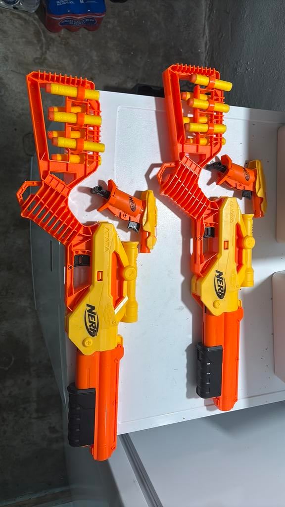 4 Nerf Alpha Strike schietpistolen met 14 kogels, Ophalen, Gebruikt