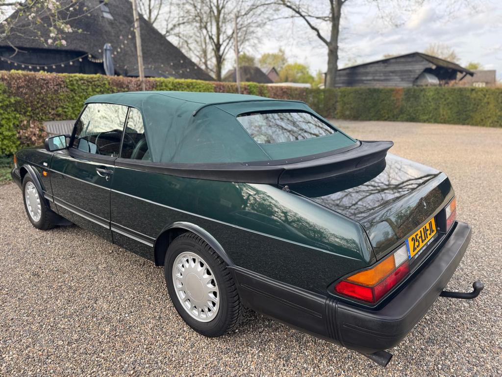 Saab 900 2.0 16 S Cabrio U9 1992 Groen, Auto's, Saab, Voorwielaandrijving, 1280 kg, Zwart, 4 cilinders