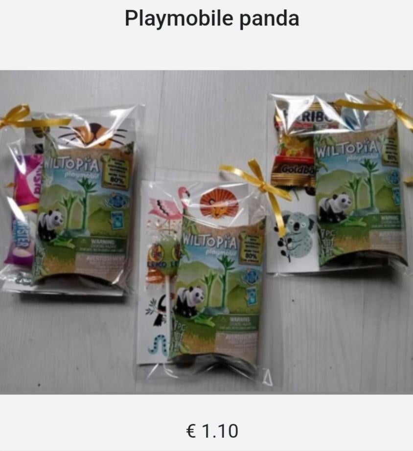 Traktatie playmobile alpaca/aap+snoepje 1.10, Ophalen of Verzenden, Nieuw, Feestartikel, Verjaardag