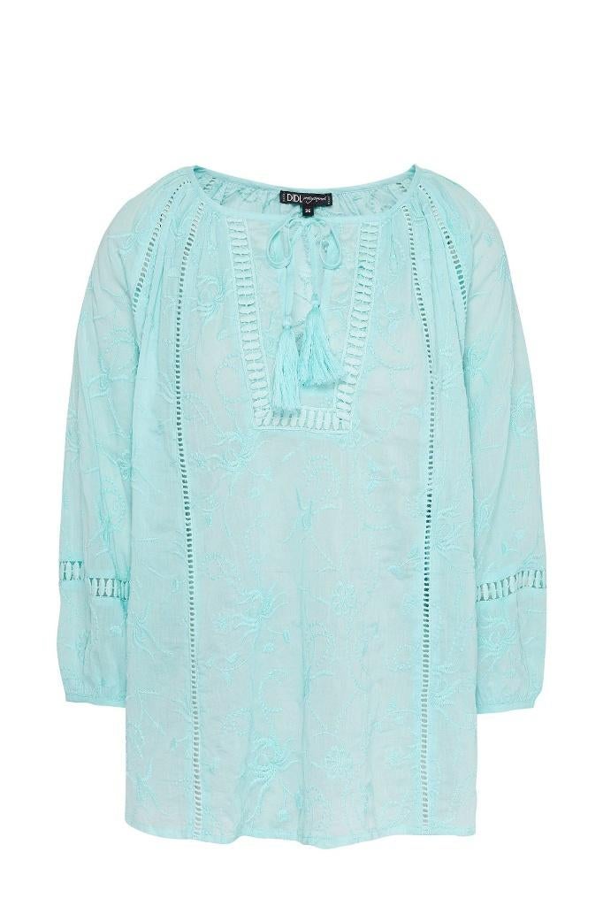 Didi top/blouse met borduursel licht turquoise, Maat 42/44 (L), Didi, Zo goed als nieuw, Verzenden