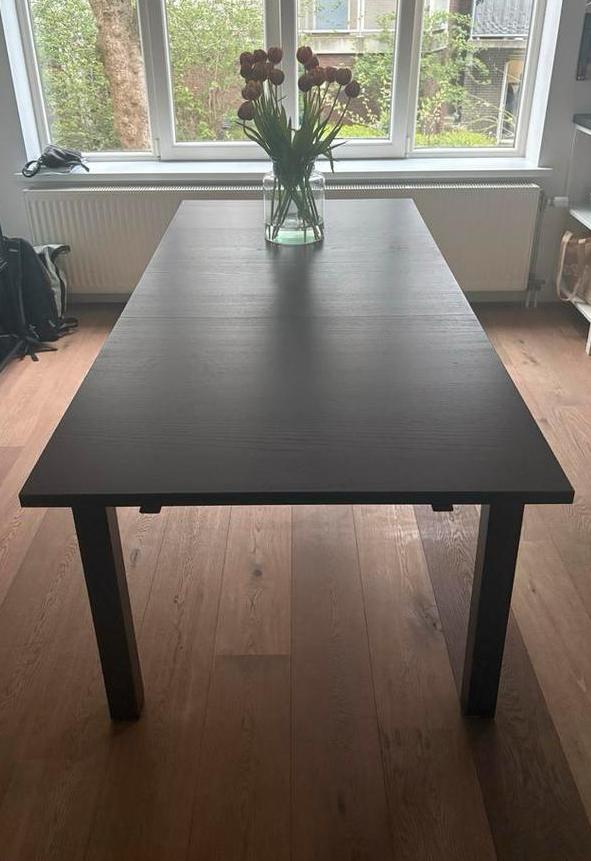 IKEA Bjursta uitschuifbare eettafel met 2 extra bladen, Huis en Inrichting, Tafels | Eettafels, Ophalen, Gebruikt, 50 tot 100 cm