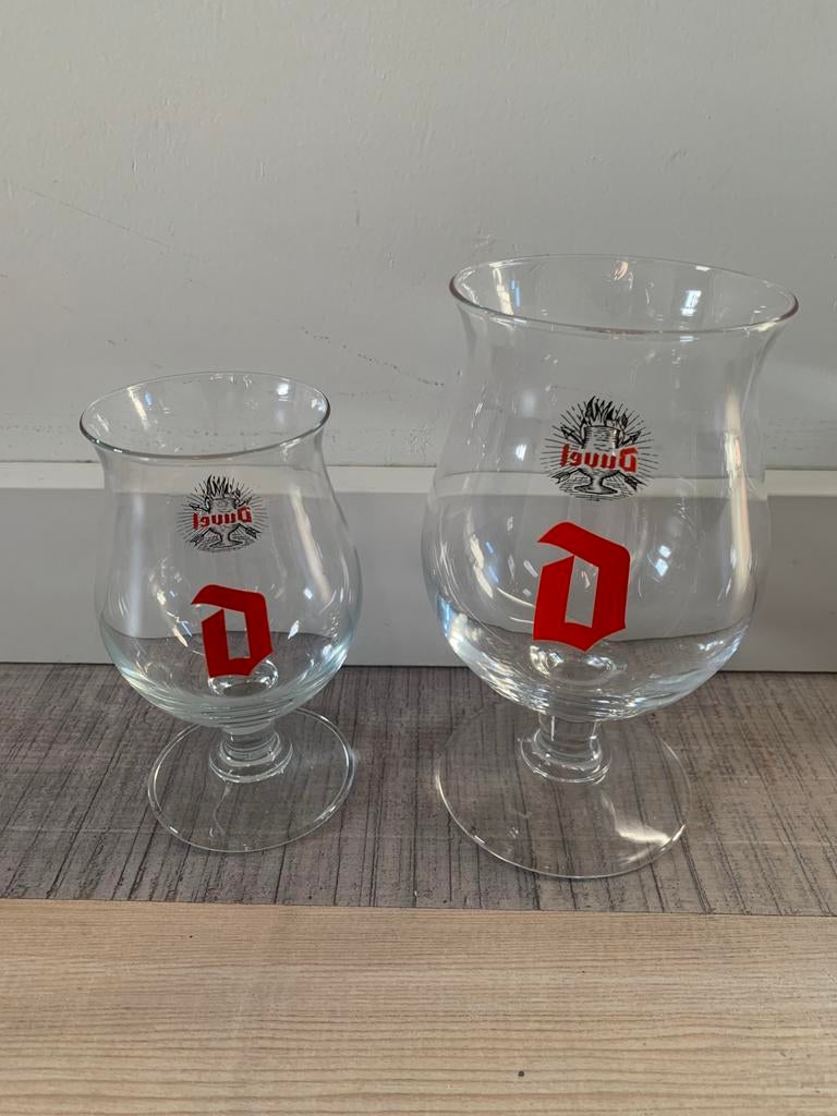 2x Duvel glas 15cl en 33cl, Verzamelen, Ophalen of Verzenden, Zo goed als nieuw, Glas of Glazen, Duvel