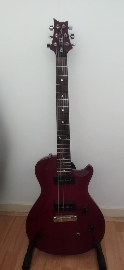 PRS SE Soapbar Cherry Red moon inlays, Ophalen, Gebruikt, Solid body, Paul Reed Smith