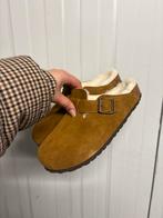 Birkenstock Boston Clogs - Bruin Suède met Bontvoering, Kleding | Dames, Schoenen, Ophalen of Verzenden, Zo goed als nieuw, Bruin