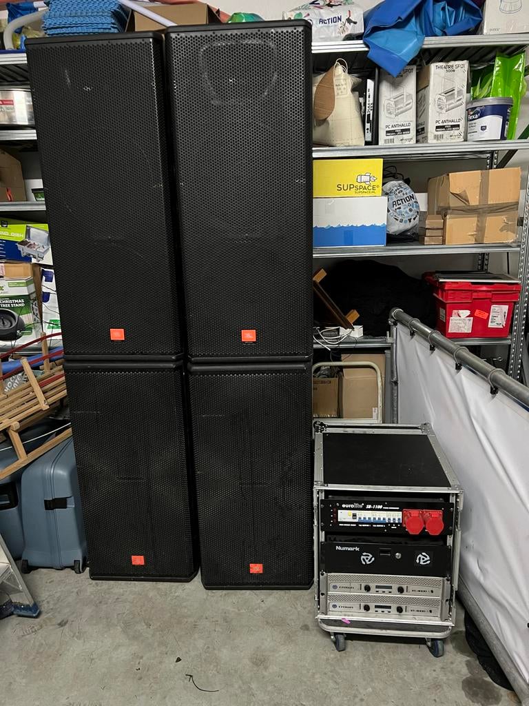 JBL MRX Geluidset met Crown XTi 4000 Versterkers, Ophalen, Gebruikt, 1000 watt of meer, P.A.