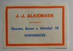 J.J. ALKEMADE     HOENSBROEK, Verzenden, Zo goed als nieuw, Luciferdoosjes of -merken