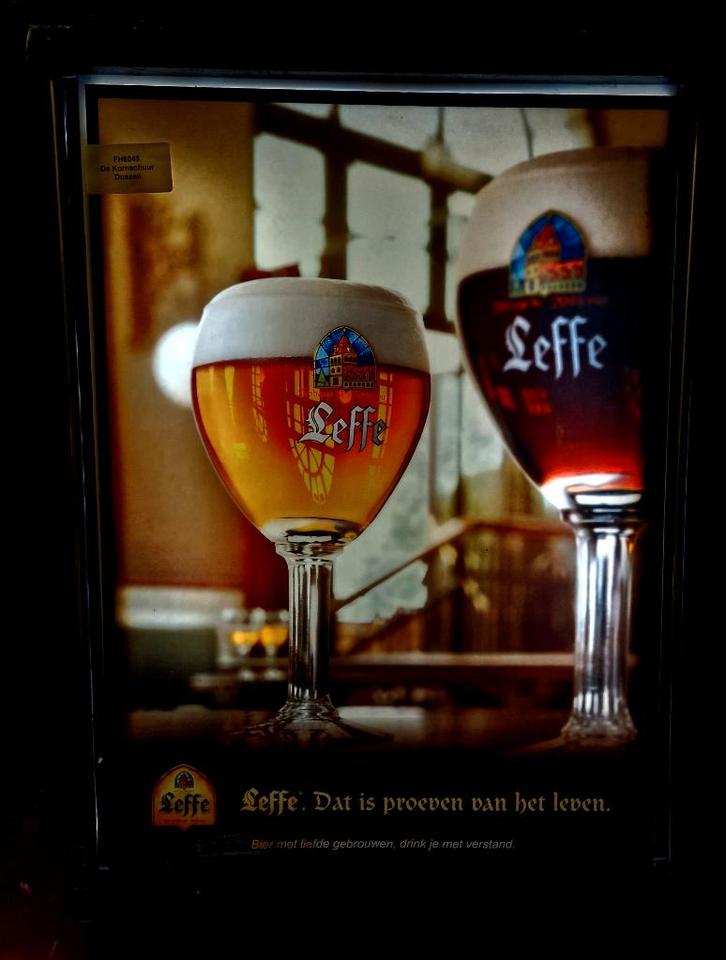 Leffe Bier lamp (FH6045), Verzamelen, Biermerken, Gebruikt, Reclamebord, Plaat of Schild, Leffe, Ophalen of Verzenden
