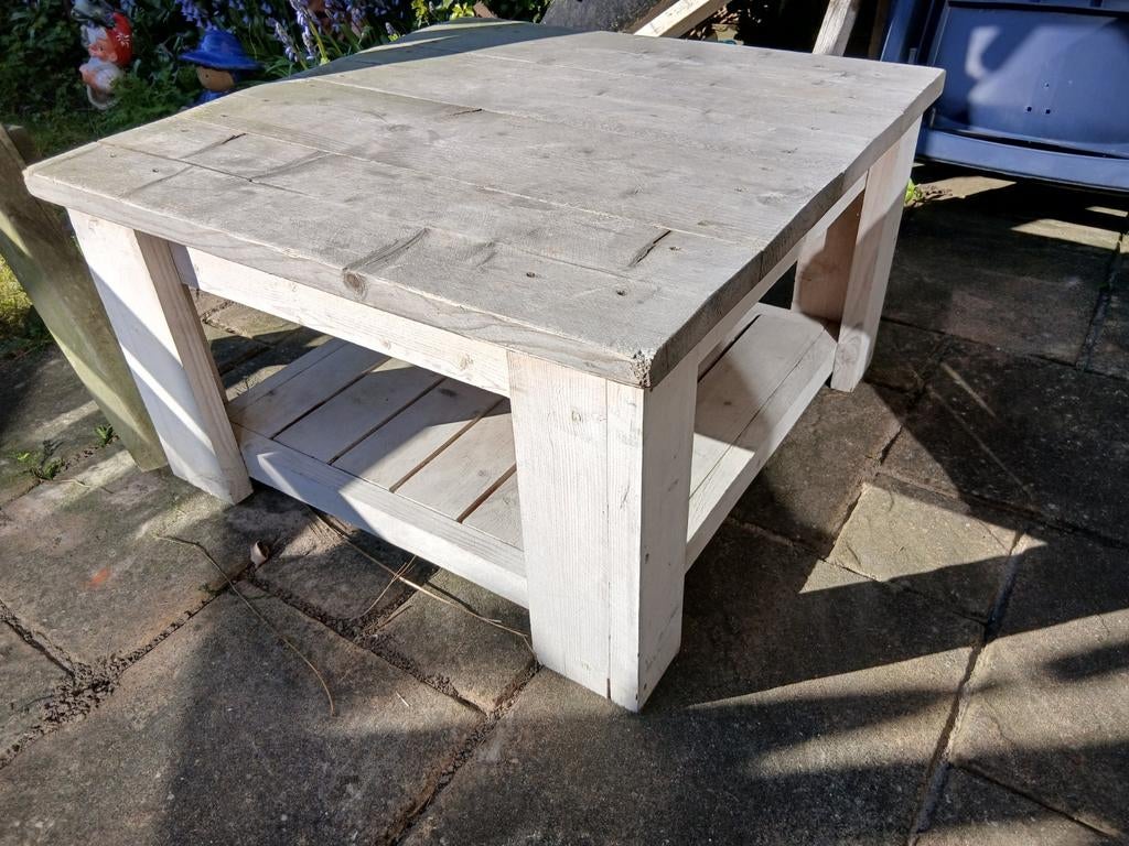 Steigerhout tafel 80x80 en 45,5cm hoog, Tuin en Terras, Tuinsets en Loungesets, Ophalen, Steigerhout
