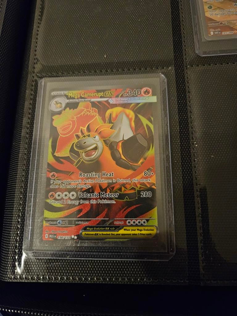 Pokemon Mega Camerupt ex 156/132 Mega Evolution, Ophalen of Verzenden, Zo goed als nieuw, Losse kaart, Foil